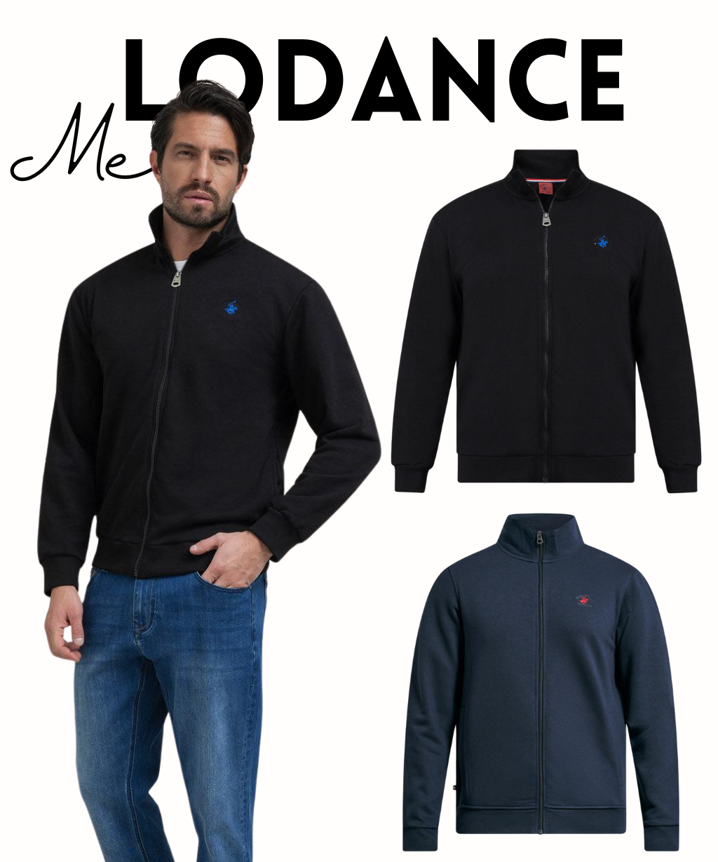 Sweat Zippé Noir à Coupe Polo Élégante (DESTOCKAGE)