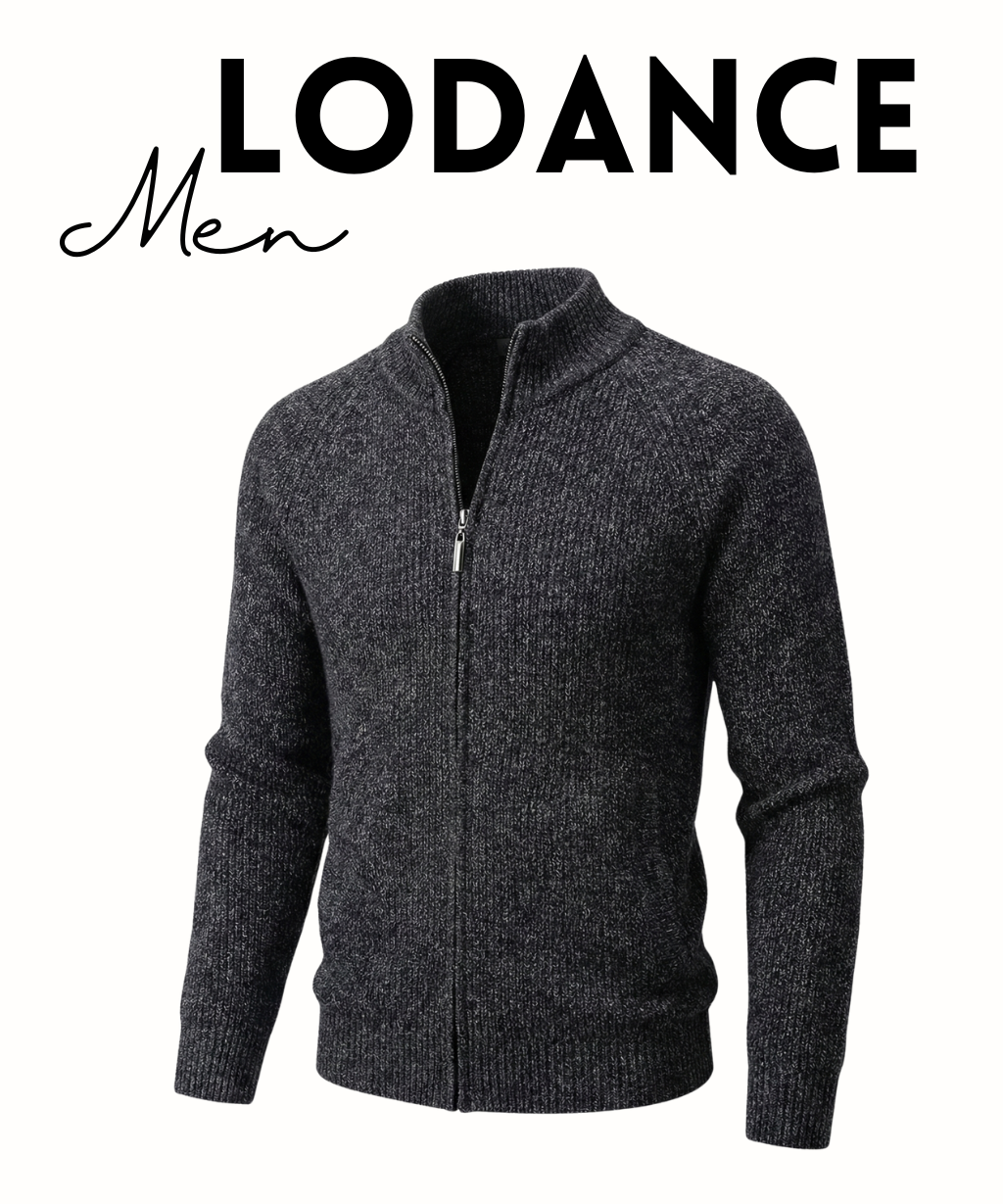 Pull homme Lodance en maille premium – col mi-hauteur zippé