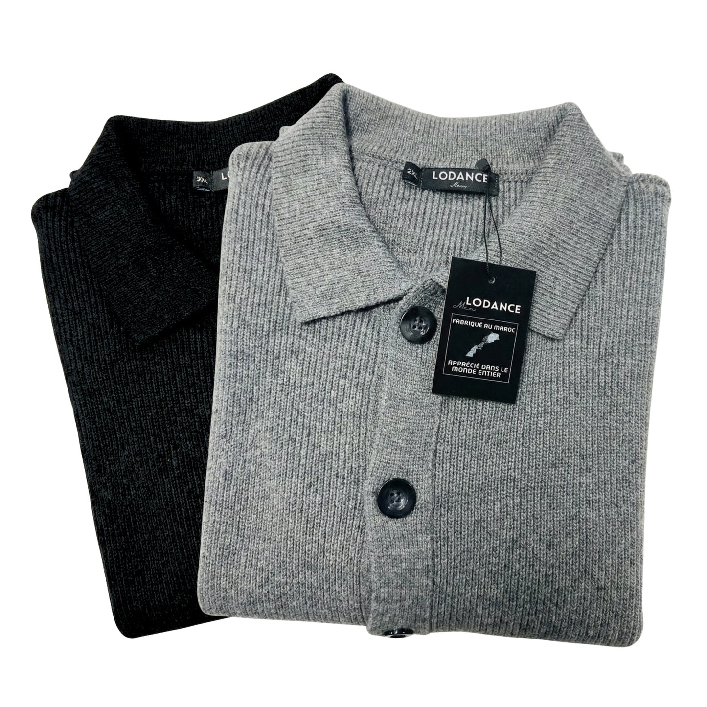 Lodance – Cardigan Homme à Col Classique