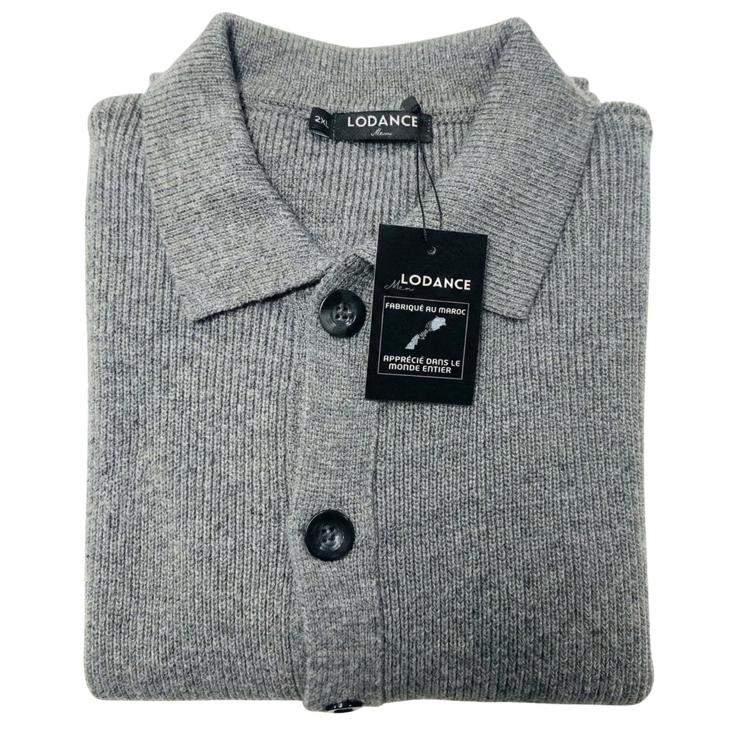 Lodance – Cardigan Homme à Col Classique
