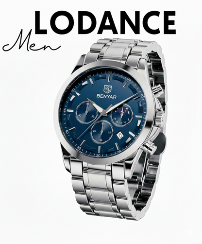 Montre Homme BENYAR – Chronographe Acier Inoxydable Bleu