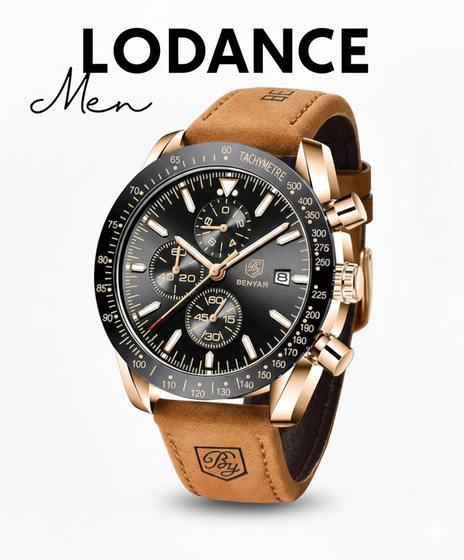 Montre Chronographe Homme BENYAR – Tachymètre & Bracelet Cuir