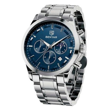 Montre Homme BENYAR – Chronographe Acier Inoxydable Bleu