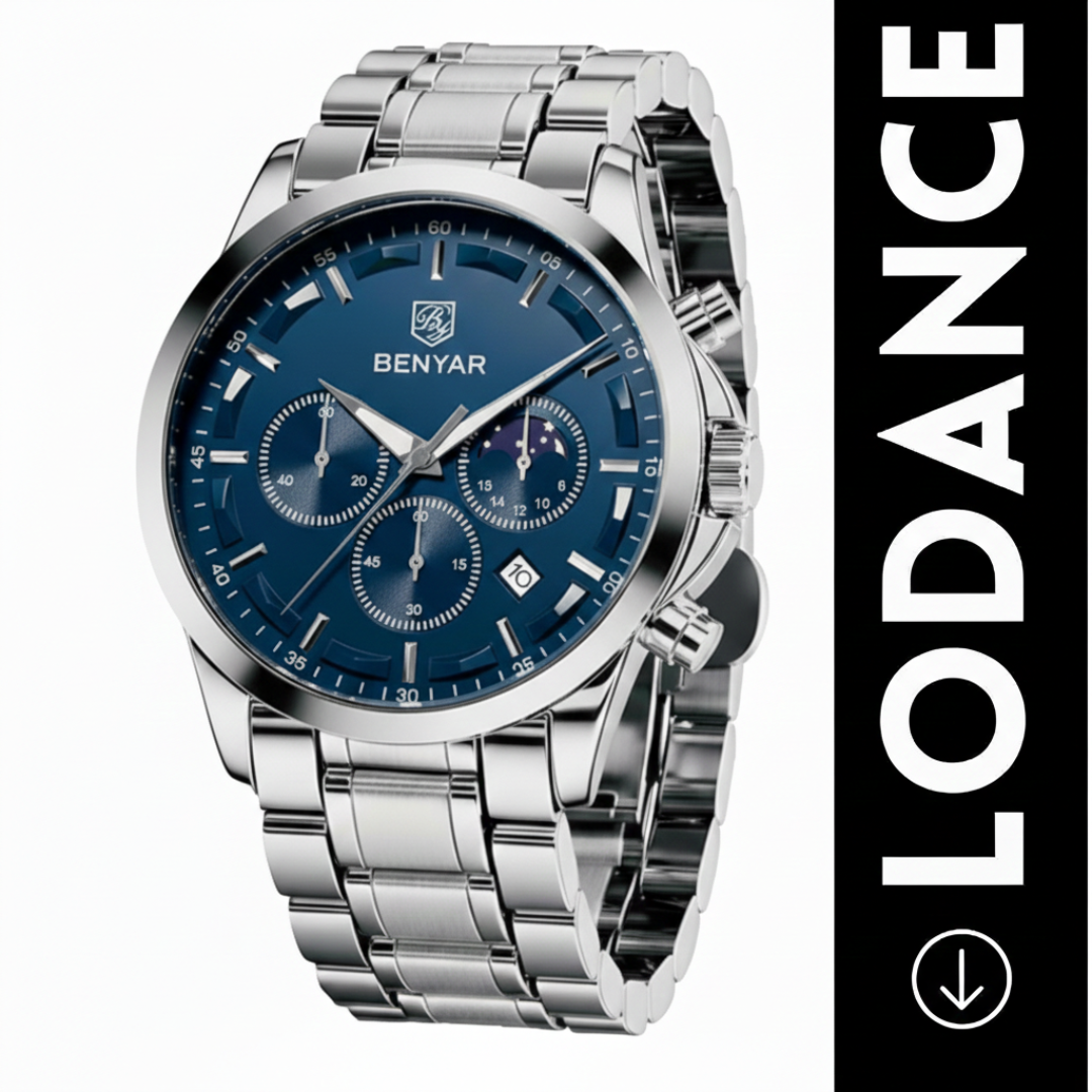 Montre Homme BENYAR – Chronographe Acier Inoxydable Bleu
