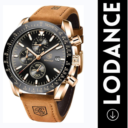 Montre Chronographe Homme BENYAR – Tachymètre & Bracelet Cuir