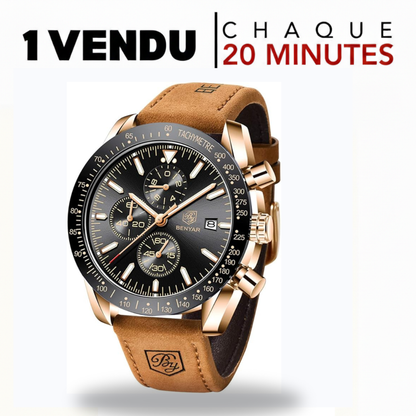 Montre Chronographe Homme BENYAR – Tachymètre & Bracelet Cuir