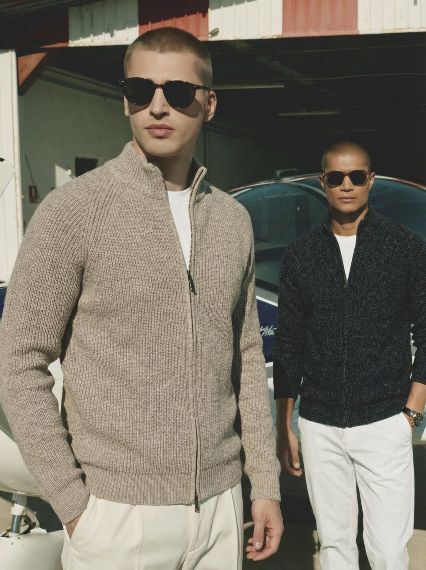 Pull homme Lodance en maille premium – col mi-hauteur zippé