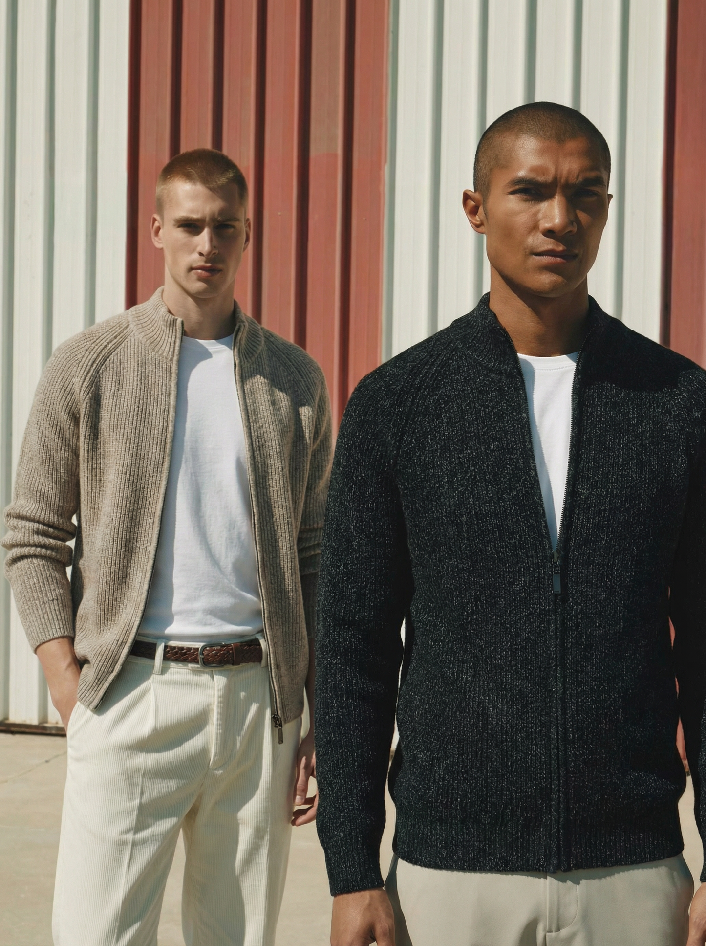 Pull homme Lodance en maille premium – col mi-hauteur zippé