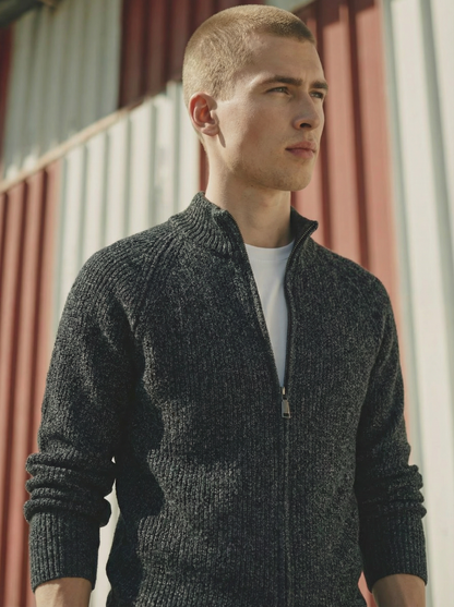 Pull homme Lodance en maille premium – col mi-hauteur zippé
