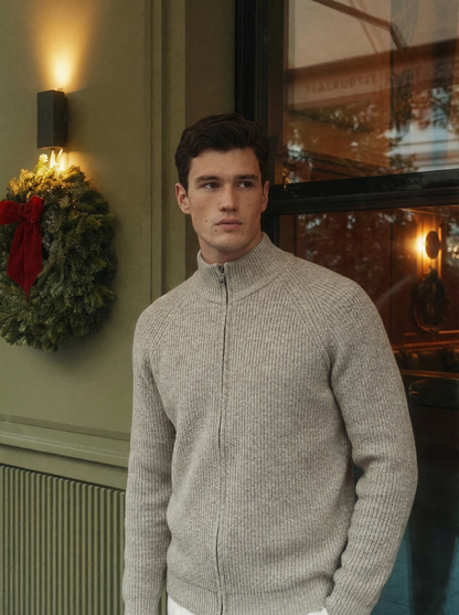 Pull homme Lodance en maille premium – col mi-hauteur zippé