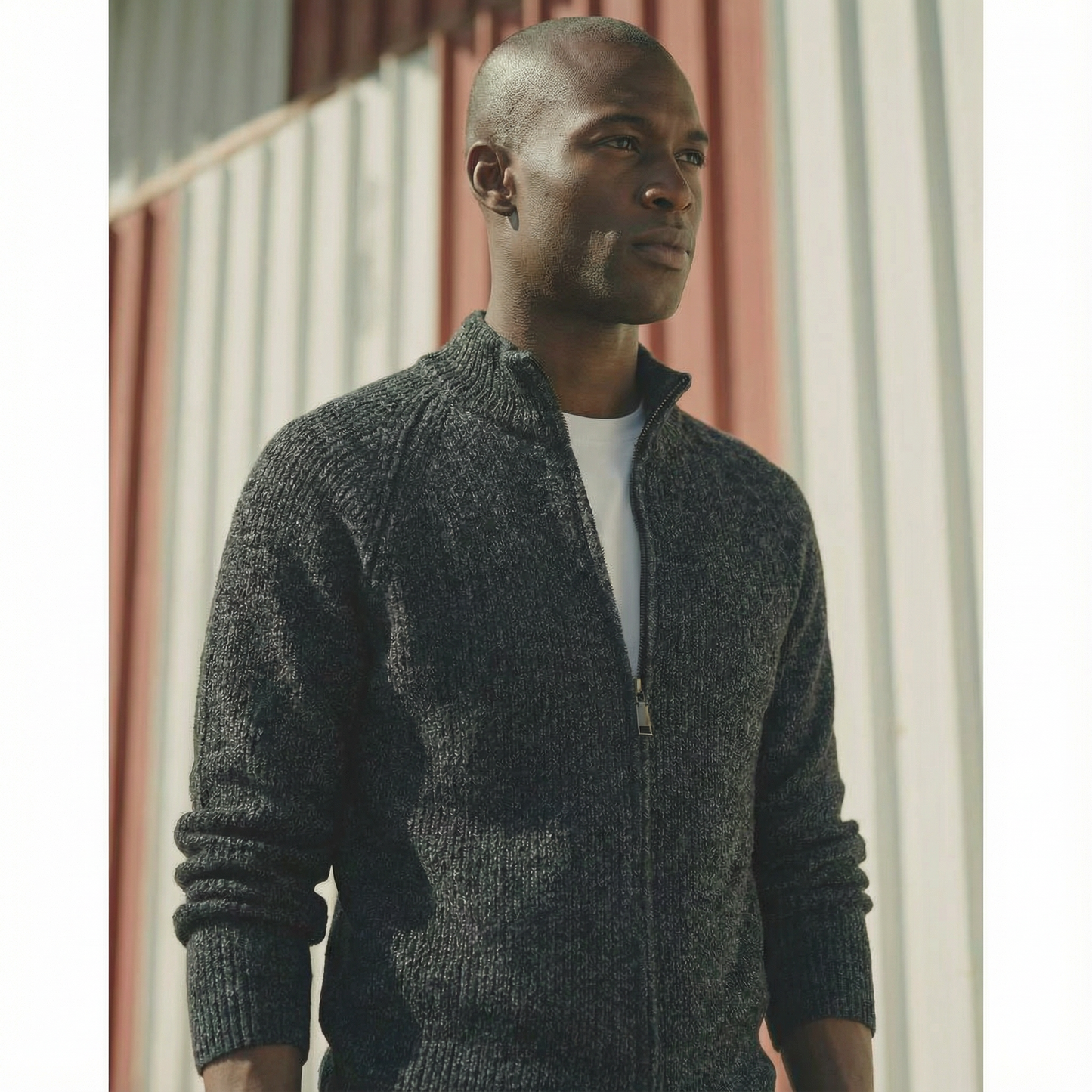 Pull homme Lodance en maille premium – col mi-hauteur zippé